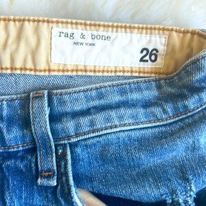 Rag & Bone New York Light Blue Denim Distressed Boyfriend Jeans Size 26
